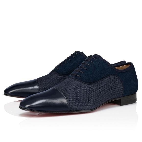 Christian Louboutin Greggo Flat Marine Blue Lace Up Oxford Dress Loafer 46 13 main image 14
